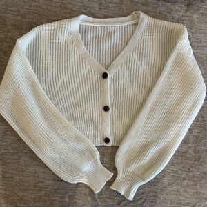 Lot of 2 cropped cardigan sweaters: Dusty Pink & Cream.